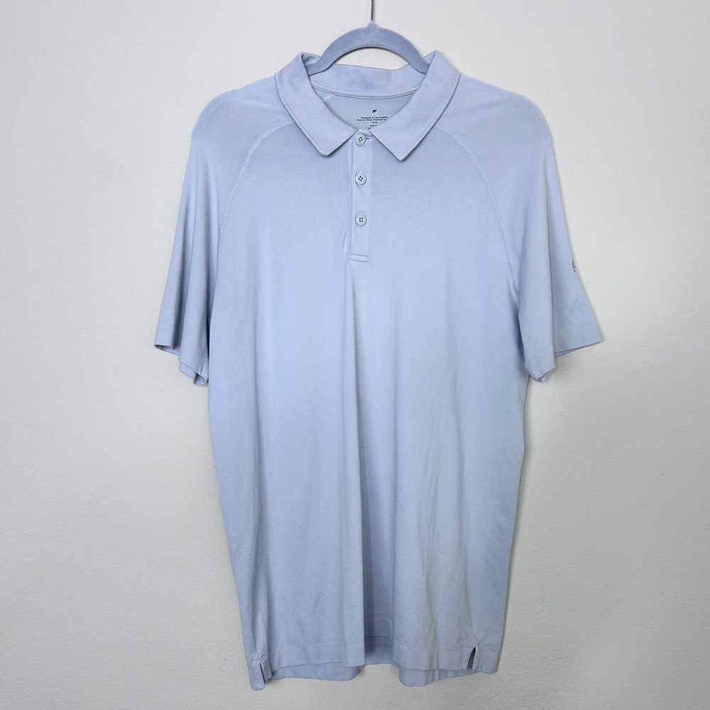 FABLETICS Cotten Blend Men’s Large Grey Short Sleeve Polo